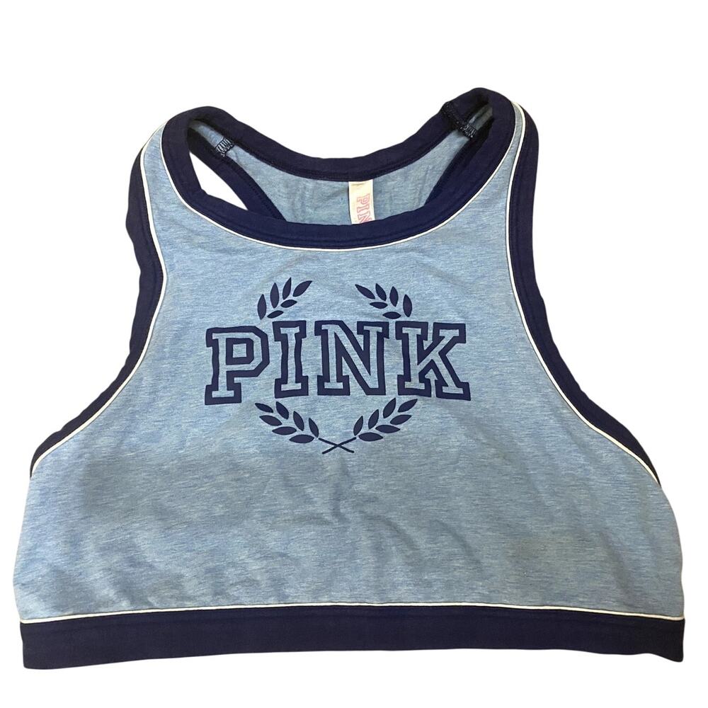 VS Pink Women Sports Bra Medium Victoria's Secret Lt. Blue
